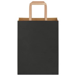 Sacs en papier 50 pcs avec poignées noir 21x11x28 cm 