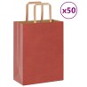 Sacs en papier 50 pcs avec poignées rouge 21x11x28 cm 