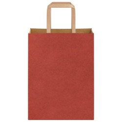 Sacs en papier 50 pcs avec poignées rouge 21x11x28 cm 