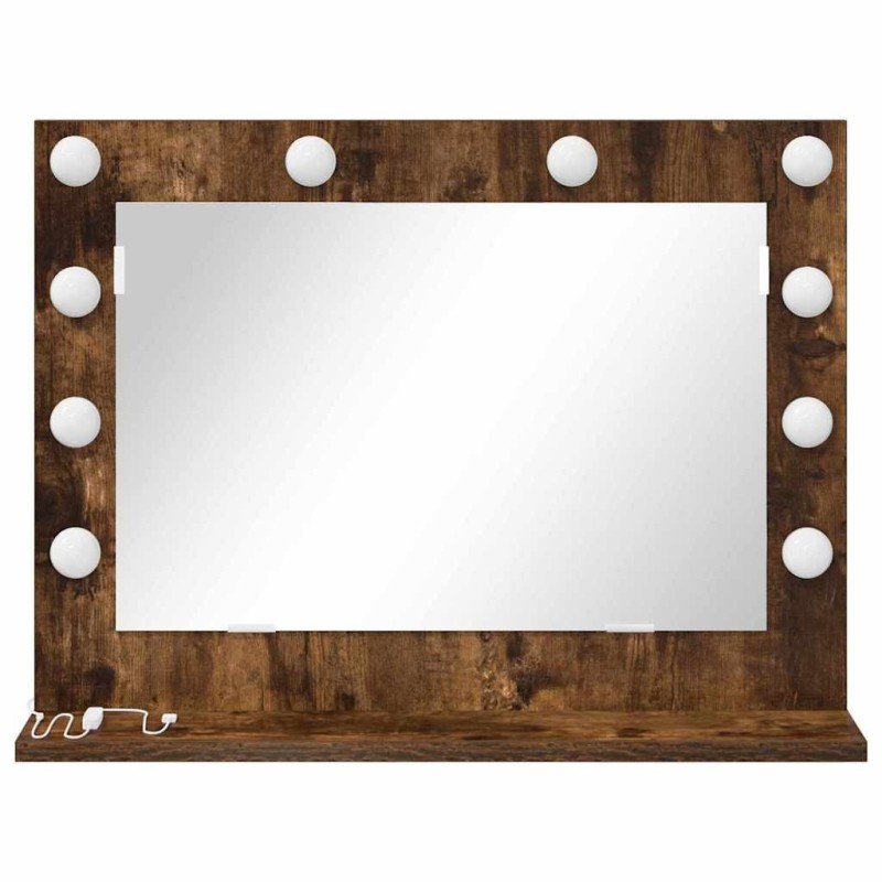 Miroir de vanité Chêne fumé Bois, Verre 60 x 45 x 18 cm Miroir 