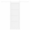 Porte Coulissante avec Kit de Quincaillerie Blanche 73.5x198.5 cm Bois Massif Pin 