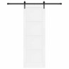Porte Coulissante avec Ensemble de Matériel Blanche 73,5x211 cm en Bois de Pin Massif 