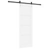 Porte Coulissante avec Ensemble de Matériel Blanche 73,5x211 cm en Bois de Pin Massif 