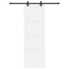 Porte coulissante avec quincaillerie blanche 78x232 cm en bois massif de pin 