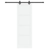 Porte Coulissante avec Ensemble de Quincaillerie Blanche 78x232 cm Bois de Pin Solide 