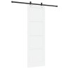 Porte Coulissante avec Ensemble de Quincaillerie Blanche 78x232 cm Bois de Pin Solide 