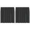 Rideaux en voile avec passe-tringles 2 pcs noir 