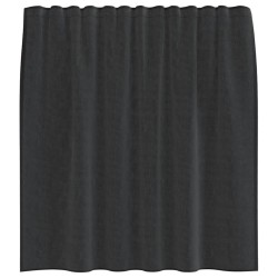 Rideaux en voile avec passe-tringles 2 pcs noir 