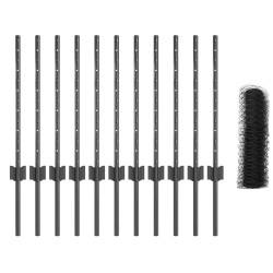 Ensemble de clôture de jardin Pack de 2 Gris Métal Grand 