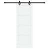 Porte coulissante avec kit de quincaillerie blanche 73,5 x 198,5 cm en bois massif de pin 