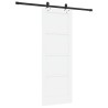 Porte coulissante avec kit de quincaillerie blanche 73,5 x 198,5 cm en bois massif de pin 