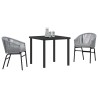 Ensemble de salle à manger de jardin 3 pièces - Rattan poly gris 