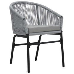 Ensemble de salle à manger de jardin 3 pièces - Rattan poly gris 