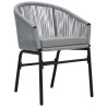 Ensemble de salle à manger de jardin 3 pièces - Rattan poly gris 