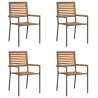 Chaises de Jardin 4 pcs Gris, Marron 
