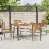 Chaises de Jardin 4 pcs Gris, Marron 