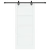 Porte coulissante avec quincaillerie blanche 86x198,5 cm en pin massif 