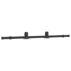 Porte coulissante kit quincaillerie noir 76x205 cm verre trempé 