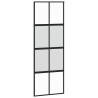 Porte coulissante kit quincaillerie noir 76x205 cm verre trempé 