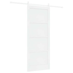 Porte coulissante avec kit Blanc 86x211 cm Bois massif en pin 