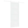 Porte coulissante avec kit Blanc 86x211 cm Bois massif en pin 