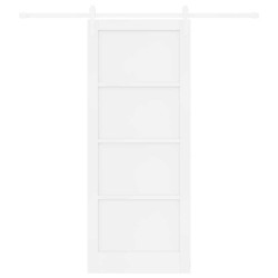 Porte coulissante avec kit Blanc 86x211 cm Bois massif en pin 