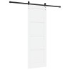 Porte Coulissante avec Matériel Blanche 73,5x211 cm Bois Massif Pin 