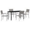 5 meubles de jardin gris en poly rattan 