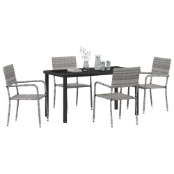 5 meubles de jardin gris en poly rattan 