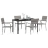 5 meubles de jardin gris en poly rattan 