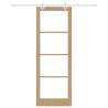 Kit de porte coulissante avec matériel 83x232 cm en bois massif de pin 