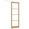 Kit de porte coulissante avec matériel 83x232 cm en bois massif de pin 