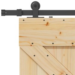 Porte coulissante et kit de quincaillerie 100x210 cm pin massif 