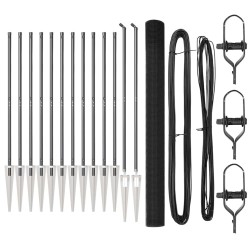 Ensemble de Poteaux de Clôture Set de 2 Gris Acier 25 x 1,5 m 