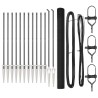 Ensemble de Poteaux de Clôture Set de 2 Gris Acier 25 x 1,5 m 