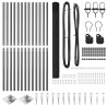 Ensemble de Poteaux de Clôture Set de 2 Gris Acier 25 x 1,5 m 