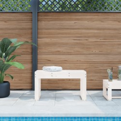 Banc de jardin blanc 80x38x45 cm bois massif de pin 