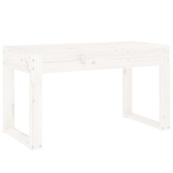 Banc de jardin blanc 80x38x45 cm bois massif de pin 