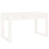 Banc de jardin blanc 80x38x45 cm bois massif de pin 