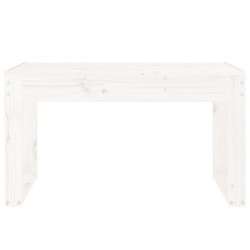 Banc de jardin blanc 80x38x45 cm bois massif de pin 