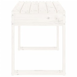 Banc de jardin blanc 80x38x45 cm bois massif de pin 