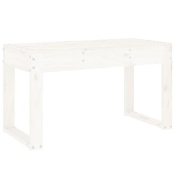 Banc de jardin blanc 80x38x45 cm bois massif de pin 
