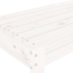 Banc de jardin blanc 80x38x45 cm bois massif de pin 