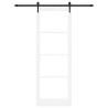 Porte coulissante avec quincaillerie blanche 83 x 232 cm en bois massif de pin 