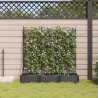 Jardinière avec Treillis 3 pcs Noir 120x40x125.5 cm 