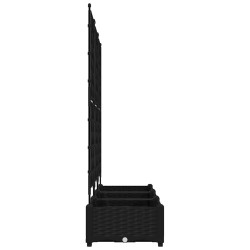 Jardinière avec Treillis 3 pcs Noir 120x40x125.5 cm 
