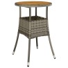 Table de jardin Ø60x75 cm Acacia et résine tressée Gris 