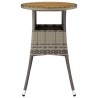 Table de jardin Ø60x75 cm Acacia et résine tressée Gris 