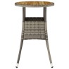 Table de jardin Ø60x75 cm Acacia et résine tressée Gris 