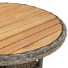 Table de jardin Ø60x75 cm Acacia et résine tressée Gris 